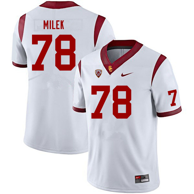Men #78 Andrew Milek USC Trojans College Football Jerseys Sale-White - Click Image to Close